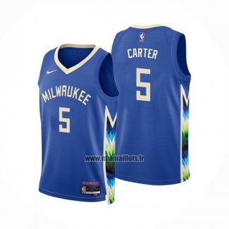 Maillot Milwaukee Bucks Jevon Carter NO 5 Ville 2022-23 Bleu