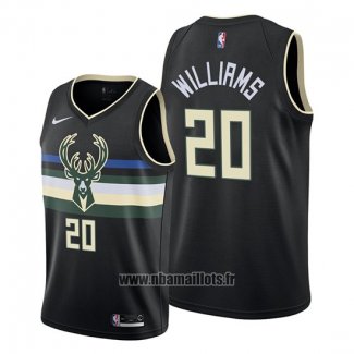 Maillot Milwaukee Bucks Marvin Williams No 20 Noir 2019-20 Statement