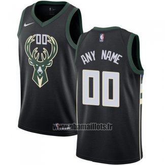 Maillot Milwaukee Bucks Personnalise 2017-18 Noir