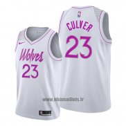 Maillot Minnesota Timberwolves Jarrett Culver No 23 Earned 2019-20 Blanc