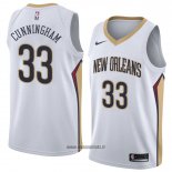 Maillot New Orleans Pelicans Dante Cunningham No 33 Association 2018 Blanc