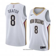 Maillot New Orleans Pelicans Jahlil Okafor No 8 Association 2018 Blanc