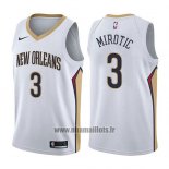 Maillot New Orleans Pelicans Nikola Mirotic No 3 Association 2017-18 Blanc