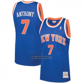 Maillot New York Knicks Carmelo Anthony NO 7 Mitchell & Ness 2012-13 Bleu