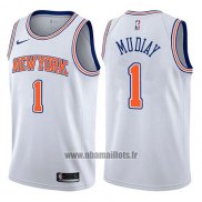 Maillot New York Knicks Emmanuel Mudiay No 1 Statement 2017-18 Blanc