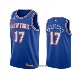 Maillot New York Knicks Ignas Brazdeikis No 17 Statement 2020-21 Bleu