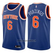 Maillot New York Knicks Kristaps Porzingis No 6 2017-18 Bleu