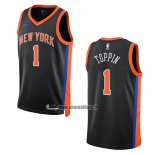 Maillot New York Knicks Obi Toppin NO 1 Ville 2022-23 Noir