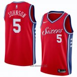 Maillot Philadelphia 76ers Amir Johnson No 5 Statement 2018 Rouge