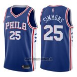 Maillot Philadelphia 76ers Ben Simmons No 25 2017-18 Bleu