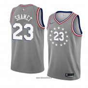 Maillot Philadelphia 76ers Landry Shamet No 23 Ville 2018-19 Gris