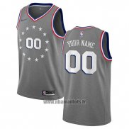 Maillot Philadelphia 76ers Personnalise Ville 2019-20 Gris