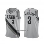 Maillot Portland Trail Blazers Cj Mccollum No 3 Earned 2020-21 Gris