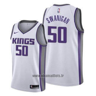 Maillot Sacramento Kings Caleb Swanigan No 50 Association Blanc