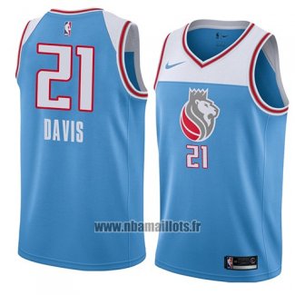 Maillot Sacramento Kings Deyonta Davis No 21 Ville 2018 Bleu