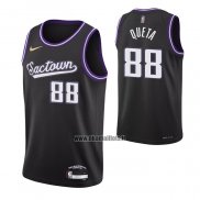 Maillot Sacramento Kings Neemias Queta NO 88 Ville 2021-22 Noir