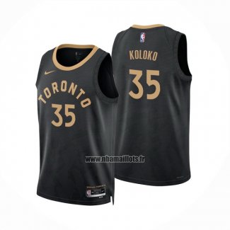 Maillot Tornto Raptors Christian Koloko NO 35 Ville 2022-23 Noir