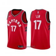 Maillot Tornto Raptors Jeremy Lin NO 17 Icon Rouge