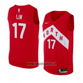 Maillot Tornto Raptors Jeremy Lin No 17 Earned 2018-19 Rouge