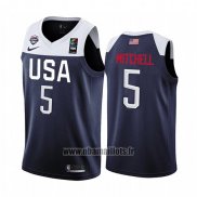 Maillot USA Donovan Mitchell No 5 2019 FIBA Basketball World Cup Bleu