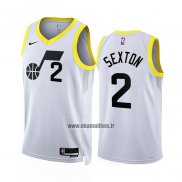 Maillot Utah Jazz Collin Sexton NO 2 Association 2022-23 Blanc