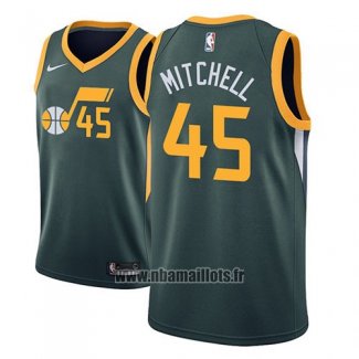 Maillot Utah Jazz Donovan Mitchell No 45 Earned 2018-19 Vert