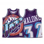 Maillot Utah Jazz Karl Malone NO 32 Mitchell & Ness Big Face Volet