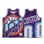 Maillot Utah Jazz Personnalise NO 0 Mitchell & Ness Big Face Volet