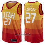 Maillot Utah Jazz Rudy Gobert No 27 Ville 2017-18 Jaune