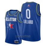 Maillot All Star 2020 Portland Trail Blazers Damian Lillard No 0 Bleu