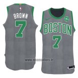 Maillot Boston Celtics Jaylen Brown No 7 Noel 2018 Vert