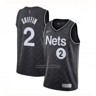 Maillot Brooklyn Nets Blake Griffin Black No 2 Earned 2020-21 Noir