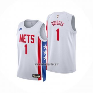 Maillot Brooklyn Nets Mikal Bridges NO 1 Classic 2022-23 Blanc