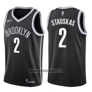 Maillot Brooklyn Nets Nik Stauskas No 2 Icon 2017-18 Noir