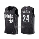 Maillot Brooklyn Nets Noah Vonleh No 24 Earned 2020-21 Noir