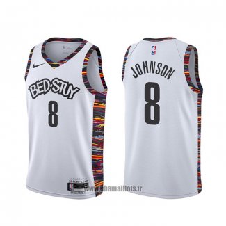 Maillot Brooklyn Nets Tyler Johnson NO 8 Ville 2020 Blanc