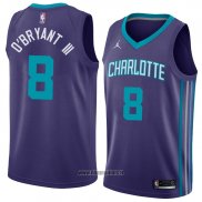 Maillot Charlotte Hornets Johnny O'bryant Iii No 8 Statement 2018 Violet