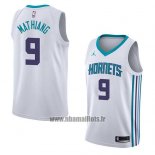 Maillot Charlotte Hornets Mangok Mathiang No 9 Association 2018 Blanc