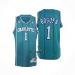 Maillot Charlotte Hornets Muggsy Bogues NO 1 Retro Bleu