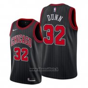 Maillot Chicago Bulls Kris Dunn No 32 Statement Edition Noir