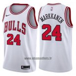 Maillot Chicago Bulls Lauri Markkanen No 24 2017-18 Blanc