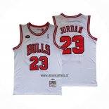 Maillot Chicago Bulls Michael Jordan NO 23 Mitchell & Ness 1998 NBA Finals Blanc