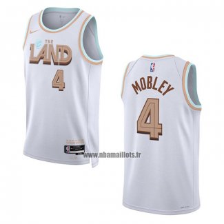 Maillot Cleveland Cavaliers Evan Mobley NO 4 Ville 2022-23 Blanc