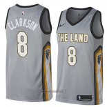Maillot Cleveland Cavaliers Jordan Clarkson No 8 Ville 2018 Gris