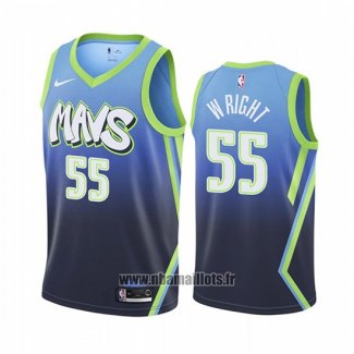 Maillot Dallas Mavericks Delon Wright No 55 Ville Edition Bleu