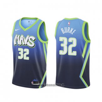 Maillot Dallas Mavericks Trey Burke NO 32 Ville 2020 Bleu