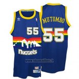 Maillot Denver Nuggets Dikembe Mutombo No 55 Retro Bleu