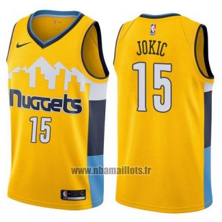 Maillot Denver Nuggets Nikola Jokic No 15 Statement 2017-18 Jaune