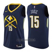 Maillot Denver Nuggets Nikola Jokic No 15 Ville 2017-18 Bleu