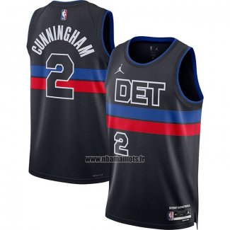 Maillot Detroit Pistons Cade Cunningham NO 2 Statement 2022-23 Noir